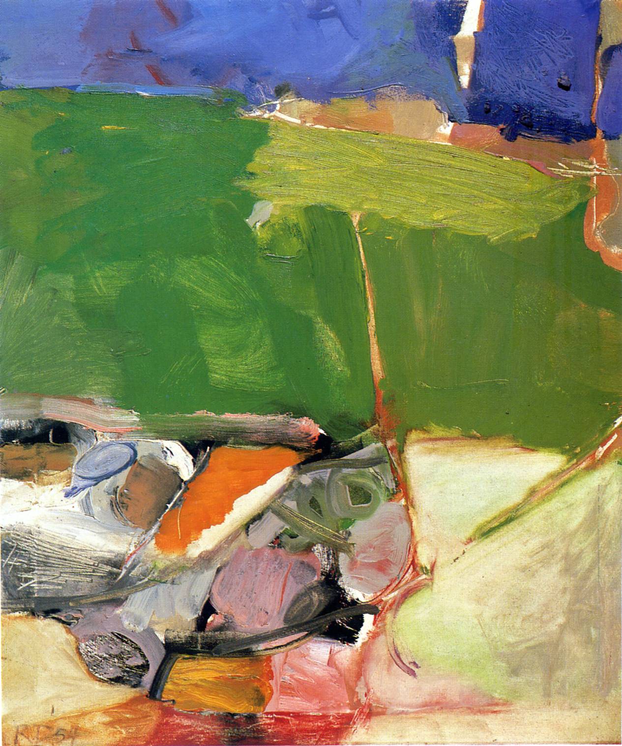 Richard Diebenkorn, Berkeley #33 , 1954 Oil on paper © The Richard Diebenkorn Foundation 